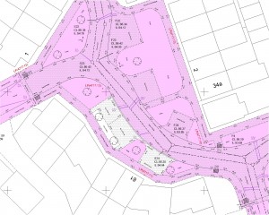 Example as-built survey drawing by BM Land Surveys